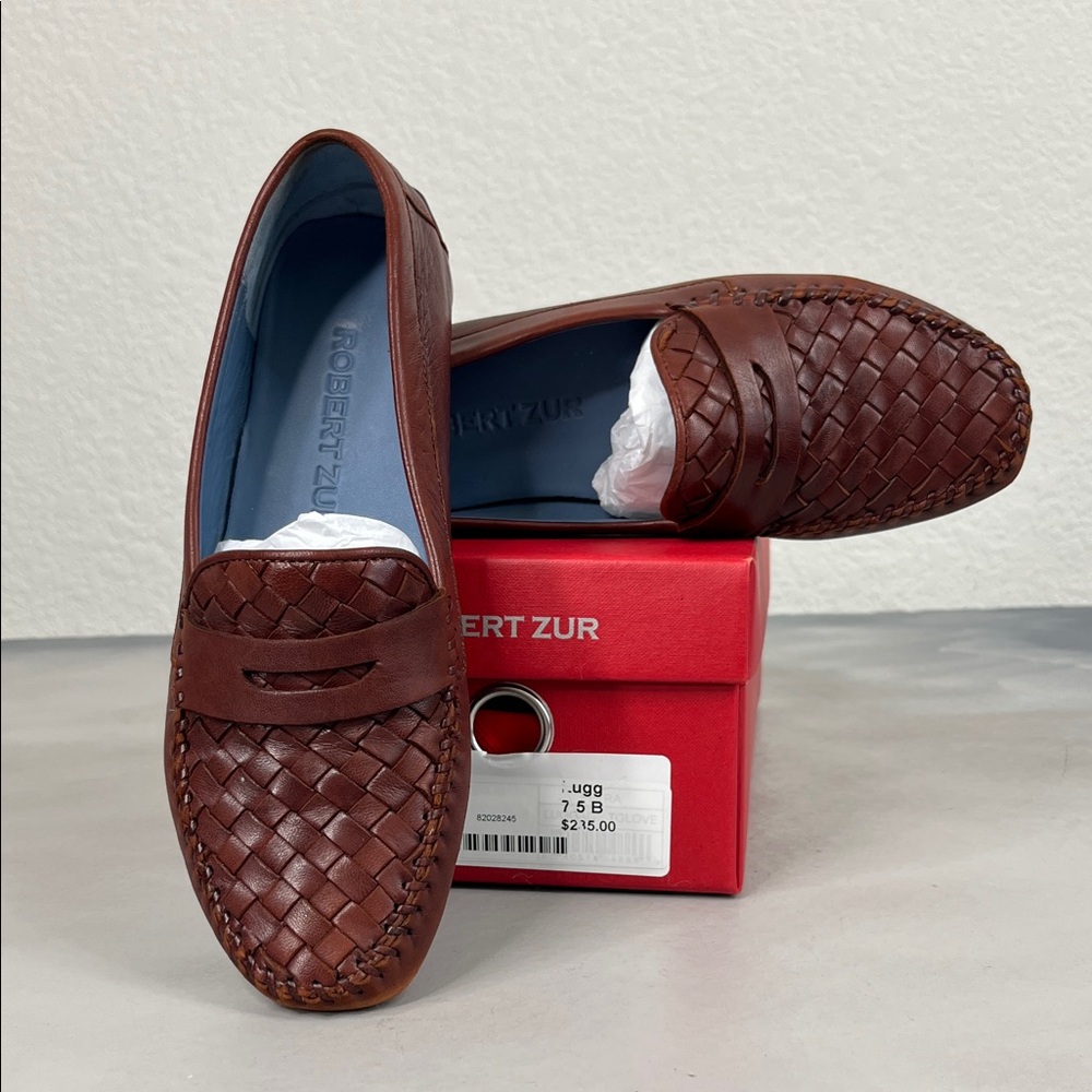 Robert Zur Petra True Glove Driving Loafers Shoes in Vintage Luggage